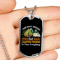 Camper Necklace Best Camping Friends Necklace Stainless Steel or 18k Gold Dog Tag 24" Chain-Express Your Love Gifts