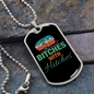 Camper Necklace Bitches With Hitches Necklace Stainless Steel or 18k Gold Dog Tag 24" Chain-Express Your Love Gifts