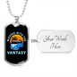 Camper Necklace Blessed With Vantasy Necklace Stainless Steel or 18k Gold Dog Tag 24" Chain-Express Your Love Gifts