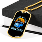 Camper Necklace Blessed With Vantasy Necklace Stainless Steel or 18k Gold Dog Tag 24" Chain-Express Your Love Gifts