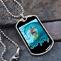 Camper Necklace Blue Surfing Water Necklace Stainless Steel or 18k Gold Dog Tag 24" Chain-Express Your Love Gifts