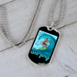 Camper Necklace Blue Surfing Water Necklace Stainless Steel or 18k Gold Dog Tag 24" Chain-Express Your Love Gifts