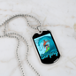 Camper Necklace Blue Surfing Water Necklace Stainless Steel or 18k Gold Dog Tag 24" Chain-Express Your Love Gifts