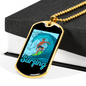 Camper Necklace Blue Surfing Water Necklace Stainless Steel or 18k Gold Dog Tag 24" Chain-Express Your Love Gifts