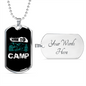 Camper Necklace Born To Camp Necklace Stainless Steel or 18k Gold Dog Tag 24" Chain-Express Your Love Gifts
