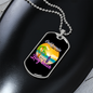 Camper Necklace California Long Beach Necklace Stainless Steel or 18k Gold Dog Tag 24" Chain-Express Your Love Gifts