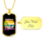 Camper Necklace California Long Beach Necklace Stainless Steel or 18k Gold Dog Tag 24" Chain-Express Your Love Gifts