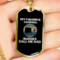 Camper Necklace Call Me Dad Necklace Stainless Steel or 18k Gold Dog Tag 24" Chain-Express Your Love Gifts