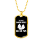 Camper Necklace Call Me Papa Necklace Stainless Steel or 18k Gold Dog Tag 24" Chain-Express Your Love Gifts