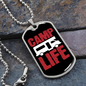 Camper Necklace Camp Life Camper Necklace Stainless Steel or 18k Gold Dog Tag 24" Chain-Express Your Love Gifts