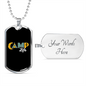 Camper Necklace Camp Life Camping Necklace Stainless Steel or 18k Gold Dog Tag 24" Chain-Express Your Love Gifts