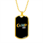 Camper Necklace Camp Life Camping Necklace Stainless Steel or 18k Gold Dog Tag 24" Chain-Express Your Love Gifts