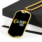 Camper Necklace Camp Life Camping Necklace Stainless Steel or 18k Gold Dog Tag 24" Chain-Express Your Love Gifts