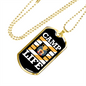 Camper Necklace Camp Life Necklace Stainless Steel or 18k Gold Dog Tag 24" Chain-Express Your Love Gifts