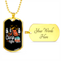 Camper Necklace Camp Life White Necklace Stainless Steel or 18k Gold Dog Tag 24" Chain-Express Your Love Gifts