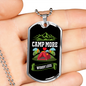 Camper Necklace Camp More Necklace Stainless Steel or 18k Gold Dog Tag 24" Chain-Express Your Love Gifts