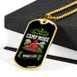 Camper Necklace Camp More Necklace Stainless Steel or 18k Gold Dog Tag 24" Chain-Express Your Love Gifts
