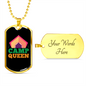 Camper Necklace Camp Queen Necklace Stainless Steel or 18k Gold Dog Tag 24" Chain-Express Your Love Gifts