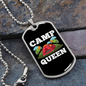 Camper Necklace Camp Queen Tent Necklace Stainless Steel or 18k Gold Dog Tag 24" Chain-Express Your Love Gifts