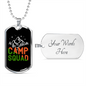 Camper Necklace Camp Squad Necklace Stainless Steel or 18k Gold Dog Tag 24" Chain-Express Your Love Gifts