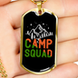 Camper Necklace Camp Squad Necklace Stainless Steel or 18k Gold Dog Tag 24" Chain-Express Your Love Gifts