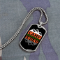 Camper Necklace Camp Squad orange Necklace Stainless Steel or 18k Gold Dog Tag 24" Chain-Express Your Love Gifts