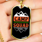 Camper Necklace Camp Squad orange Necklace Stainless Steel or 18k Gold Dog Tag 24" Chain-Express Your Love Gifts