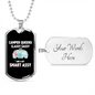 Camper Necklace Camper Queens Classy Necklace Stainless Steel or 18k Gold Dog Tag 24" Chain-Express Your Love Gifts