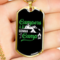 Camper Necklace Campers Gonna Camp Green Necklace Stainless Steel or 18k Gold Dog Tag 24" Chain-Express Your Love Gifts