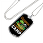 Camper Necklace Campers Gonna Camp Necklace Stainless Steel or 18k Gold Dog Tag 24" Chain-Express Your Love Gifts