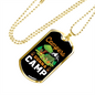 Camper Necklace Campers Gonna Camp Necklace Stainless Steel or 18k Gold Dog Tag 24" Chain-Express Your Love Gifts