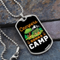 Camper Necklace Campers Gonna Camp Necklace Stainless Steel or 18k Gold Dog Tag 24" Chain-Express Your Love Gifts