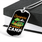 Camper Necklace Campers Gonna Camp Necklace Stainless Steel or 18k Gold Dog Tag 24" Chain-Express Your Love Gifts