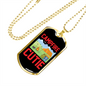 Camper Necklace Campfire Cutie Camping Necklace Stainless Steel or 18k Gold Dog Tag 24" Chain-Express Your Love Gifts