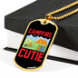 Camper Necklace Campfire Cutie Camping Necklace Stainless Steel or 18k Gold Dog Tag 24" Chain-Express Your Love Gifts