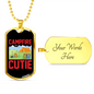 Camper Necklace Campfire Cutie Camping Necklace Stainless Steel or 18k Gold Dog Tag 24" Chain-Express Your Love Gifts
