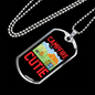 Camper Necklace Campfire Cutie Camping Necklace Stainless Steel or 18k Gold Dog Tag 24" Chain-Express Your Love Gifts