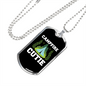 Camper Necklace Campfire Cutie Necklace Stainless Steel or 18k Gold Dog Tag 24" Chain-Express Your Love Gifts