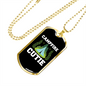 Camper Necklace Campfire Cutie Necklace Stainless Steel or 18k Gold Dog Tag 24" Chain-Express Your Love Gifts
