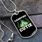 Camper Necklace Campfire Cutie Necklace Stainless Steel or 18k Gold Dog Tag 24" Chain-Express Your Love Gifts