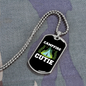 Camper Necklace Campfire Cutie Necklace Stainless Steel or 18k Gold Dog Tag 24" Chain-Express Your Love Gifts