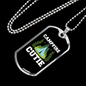 Camper Necklace Campfire Cutie Necklace Stainless Steel or 18k Gold Dog Tag 24" Chain-Express Your Love Gifts