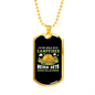Camper Necklace Campfires Never Gets Old Necklace Stainless Steel or 18k Gold Dog Tag 24" Chain-Express Your Love Gifts