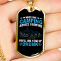 Camper Necklace Camping Advice Necklace Stainless Steel or 18k Gold Dog Tag 24" Chain-Express Your Love Gifts