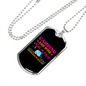 Camper Necklace Camping and Wine Necklace Stainless Steel or 18k Gold Dog Tag 24" Chain-Express Your Love Gifts