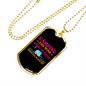 Camper Necklace Camping and Wine Necklace Stainless Steel or 18k Gold Dog Tag 24" Chain-Express Your Love Gifts
