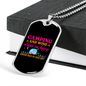 Camper Necklace Camping and Wine Necklace Stainless Steel or 18k Gold Dog Tag 24" Chain-Express Your Love Gifts