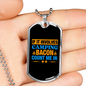 Camper Necklace Camping Bacon Necklace Stainless Steel or 18k Gold Dog Tag 24" Chain-Express Your Love Gifts