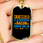 Camper Necklace Camping Bacon Necklace Stainless Steel or 18k Gold Dog Tag 24" Chain-Express Your Love Gifts