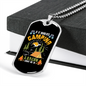 Camper Necklace Camping Bacon Yellow Necklace Stainless Steel or 18k Gold Dog Tag 24" Chain-Express Your Love Gifts